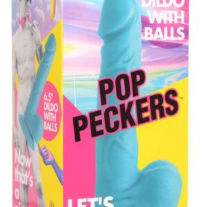Pop Peckers Dildo with Balls 6.5" - Blue