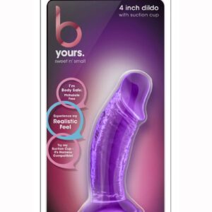 B Yours Sweet N' Small Dildo with Suction Cup 4.5" - Purple