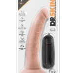 Dr. Skin Silver Collection Dr. Dave Vibrating Dildo with Suction Cup and Wired Remote Control 7" - Vanilla
