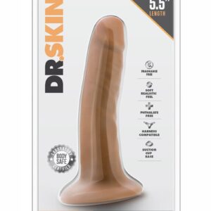 Dr. Skin Silver Collection Cock Dildo with Suction Cup 5.5" - Caramel