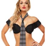 Teacher's Pet Schoolgirl Plaid Tie - Grey (solo la corbata)
