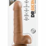 Dr. Skin Silver Collection Basic 7 Dildo with Balls 7.75" - Caramel