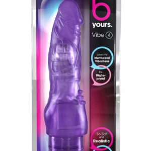 B Yours Vibe 4 Vibrating Dildo 8" - Purple