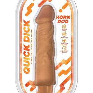 Quick Dick Horn Dog Vibrating Silicone Dildo - Vanilla