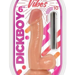 Dickboy Vibes Rechargeable Silicone Multi Speed Dildo 6" - Vanilla