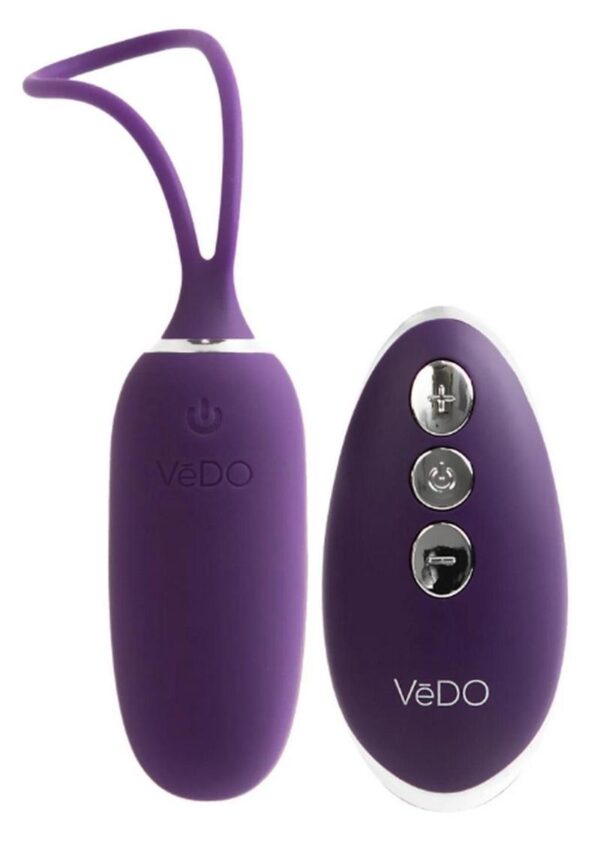 VeDO Kiwi Rechargeable Silicone Insertable Bullet Vibrator with Remote Control - Deep Purple - Imagen 3