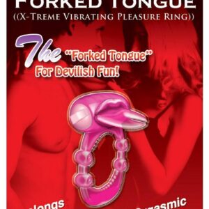 Forked Tongue Vibrating Silicone Cock Ring Waterproof - Magenta