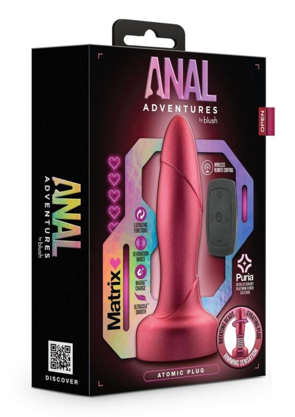 Anal Adventures Matrix Atomic Plug Rechargeable Silicone Anal Plug with ...