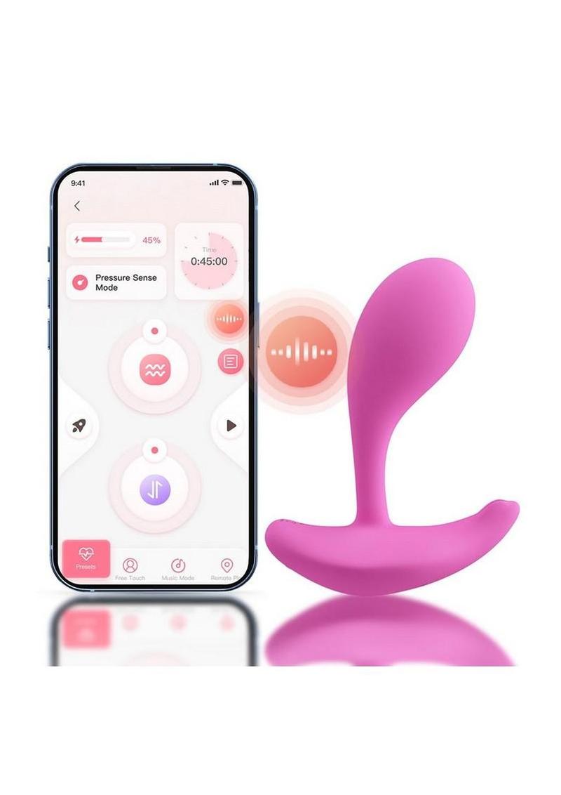 Oly 2 Pressure Sensing App enabled Wearable Rechargeable Silicone Clit & G Spot Vibrator - Pink